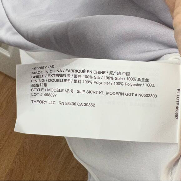 Theory Silk Georgette Knee Length Slip Skirt in Hydrangea M - Picture 9 of 9